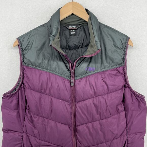 OUTDOOR RESEARCH Vest Women XL Transcendent Down Insulated Ripstop Winter Purple - Picture 3 of 15